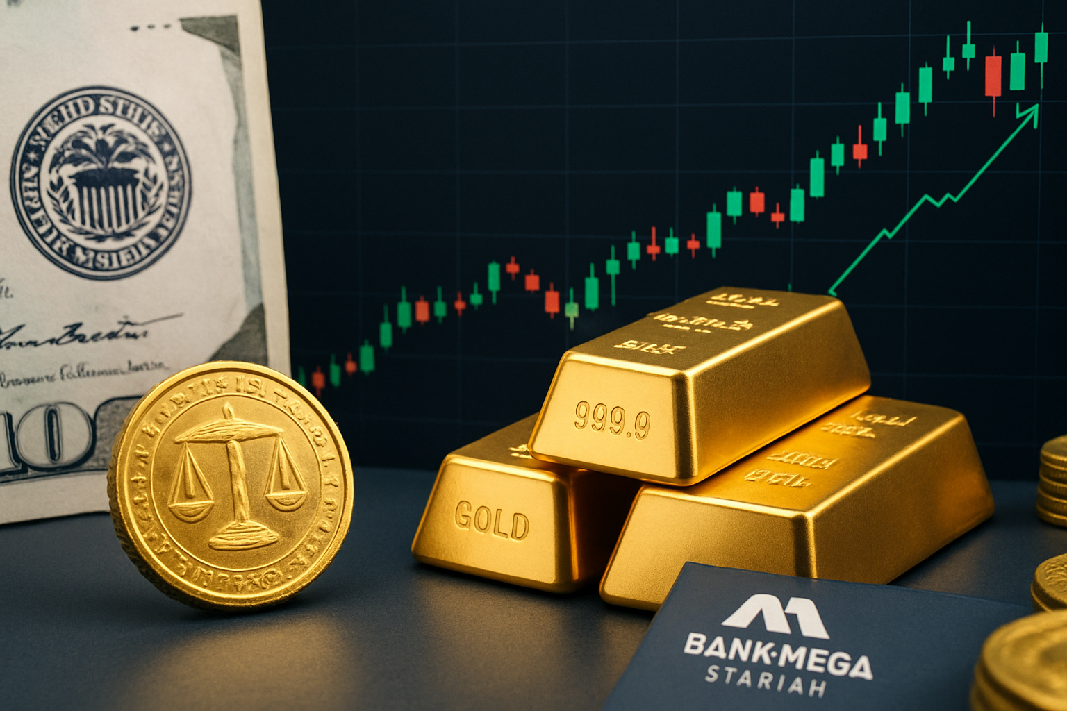 Dampak Harga Emas Menguat Tiga Sesi Beruntun dan Pengaruh Kebijakan The Fed: Perspektif Bank Mega Syariah